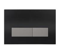 Mendorio Placca di Comando WC, Compatibile con Geberit Sigma, UP300 e UP320, Piastra Doppio Scarico, Dimensioni 246×164 mm (Nera Opaco & Grigio scuro Opaco Pulsante)