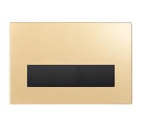 Mendorio Placca di Comando WC, Compatibile con Geberit Sigma, UP300 e UP320, Piastra Doppio Scarico, Dimensioni 246×164 mm (Oro Opaco & Nera Opaco Pulsante)