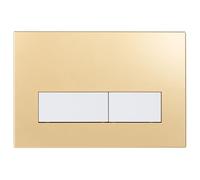 Mendorio Placca di Comando WC, Compatibile con Geberit Sigma, UP300 e UP320, Piastra Doppio Scarico, Dimensioni 246×164 mm (Oro Opaco & Bianco Opaco Pulsante)