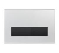 Mendorio Placca di Comando WC, Compatibile con Geberit Sigma, UP300 e UP320, Piastra Doppio Scarico, Dimensioni 246×164 mm (Argento Opaco & Nera Opaco Pulsante)