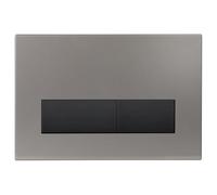 Mendorio Placca di Comando WC, Compatibile con Geberit Sigma, UP300 e UP320, Piastra Doppio Scarico, Dimensioni 246×164 mm (Grigio scuro Opaco & Nera Opaco Pulsante)
