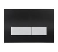 Mendorio Placca di Comando WC, Compatibile con Geberit Sigma, UP300 e UP320, Piastra Doppio Scarico, Dimensioni 246×164 mm (Nera Opaco & Argento Opaco Pulsante)