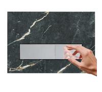 Mendorio Placca di comando WC, compatibile con Geberit Sigma20, UP300 e UP320, Doppio flusso con controllo e pannello fisso, Dimensioni 246x164 mm (Grigio scuro-Y10 & Cromato Pulsante)