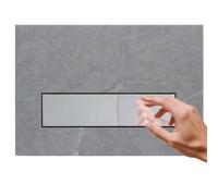 Mendorio Placca di comando WC, compatibile con Geberit Sigma20, UP300 e UP320, Doppio flusso con controllo e pannello fisso, Dimensioni 246x164 mm (Grigio-Y6 & Cromato Pulsante)