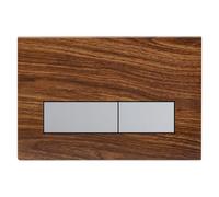 Mendorio Placca di comando WC, compatibile con Geberit Sigma20, UP300 e UP320, Doppio flusso con controllo e pannello fisso, Dimensioni 246x164 mm (Effetto legno-M10 & Cromato Pulsante)