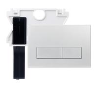 Mendorio Placca di Comando WC con Scivolo per pastiglie pulitrici Compatibile con Geberit Sigma, UP300 e UP320, Piastra Doppio Scarico,246×164 mm(Argento)