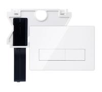 Mendorio Placca di Comando WC con Scivolo per pastiglie pulitrici Compatibile con Geberit Sigma, UP300 e UP320, Piastra Doppio Scarico,246×164 mm(Bianco)