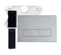 Mendorio Placca di Comando WC con Scivolo per pastiglie pulitrici Compatibile con Geberit Sigma, UP300 e UP320, Piastra Doppio Scarico,246×164 mm(Cromato)