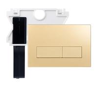 Mendorio Placca di Comando WC con Scivolo per pastiglie pulitrici Compatibile con Geberit Sigma, UP300 e UP320, Piastra Doppio Scarico,246×164 mm(Oro Opaco)