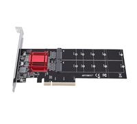 MENDUNER Adattatore Doppio da NVMe a PCIe, Scheda di Espansione PCIe 3.1 X4 SSD M.2 NVMe a 2 Porte con Chipset ASMedia ASM1812, Scheda Madre per PC Desktop 2230 2242 2260 2280 22110