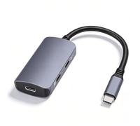 MENDUNER Adattatore per Occhiali da USB C a AR, PD 100 W Ricarica Rapida 4K 60 Hz Doppie Porte USB C Plug and Play, Trasmissione Video Stabile Guscio in Lega di Alluminio, XREAL 2 2 Pro