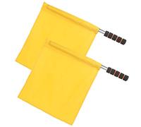 MENDUNER Bandiere per Arbitri per Calcio | Bandiere per Guardalinee di Colore Giallo Brillante con Asta in Acciaio Inossidabile e Impugnatura in Spugna (YELLOW)