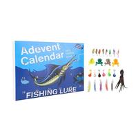 MENDUNER Calendario Dell'Avvento di Pesca 2025 con 24 Esche Uniche, Set di Esche da Pesca Realistiche in Acqua Dolce e Salata con Ami Affilati, di Natale Ideale per Uomini Principianti