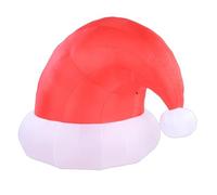 MENDUNER Cappello Natalizio Gonfiabile da 2,1 M con Luci a LED, Decorazione Gonfiabile per Esterni, Decorazione Natalizia Gonfiabile IP44 per Prato Giardino, Installazione Facile (Spina UE 220-240 V)