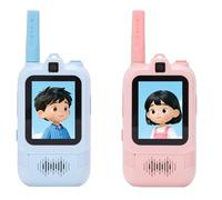 MENDUNER Confezione da 2 Walkie-talkie Video per Bambini con Doppia Fotocamera, Interfono Ricaricabile a Lungo Raggio, Cambia Voce, Oltre 8 Ore di Gioco per Giochi All'aperto,