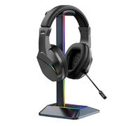 MENDUNER Cuffie da Gioco Cablate USB, Cuffie con Isolamento Acustico con Surround 7.1, Illuminazione RGB e Cuscino in Memory Foam, Lezioni Online per Call Center per PC (BLACK)