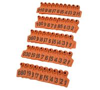 MENDUNER Etichette Auricolari con Numero Digitale per Bestiame Resistenti per il Monitoraggio Etichetta Auricolare per Mucca Suina in TPU da 100 Pezzi per L'identificazione degli Animali (ORANGE)