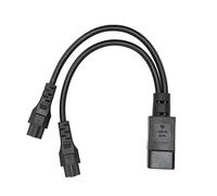 MENDUNER Extension Corbo a 2 Vie, Splitter di Estensione Esterna a 3 Punte, IEC320 C14 Maschio a Doppio IEC320 C5 Femmina, Cavo di Alimentazione 10A/250 V (12,6 Pollici, nero)