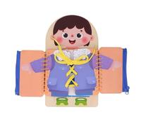 MENDUNER Lavagna Didattica per Abiti da Bambino con Cerniera e Bottoni | Giocattolo Montessori in Legno per la Coordinazione Occhio-Mano della motricità Fine