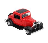 MENDUNER Modello di Auto d'epoca in Lega Scala 1:32 | Giocattolo retrò Pullback con Porte Apribili per Collezionisti, Bambini e Prima Educazione (rosso)