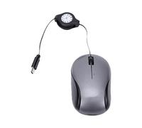 MENDUNER Mouse USB Cablato Piccolo, Cavo Retrattile, Click Silenzioso, | Alloggiamento in ABS, Cavo da 70 Cm, Piccolo per Viaggio, Plug and Play, Interfaccia , Supporto IOS e