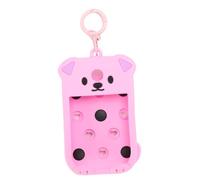 MENDUNER Porta Disinfettante per le Rosa con Ciondoli | Custodia Protettiva in Silicone a Forma di Cane per Spray per 30 Ml e Portachiavi (Roseo)