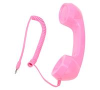 MENDUNER Ricevitore Telefonico retrò per Cellulare e Computer, Ricevitore Portatile da 3,5 Mm con Cavo a Spirale, Resistente Alle Radiazioni e Suono Superiore, Bianco (PINK)