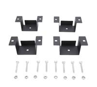 MENDUNER Staffa per Guida Tascabile con Palo | Staffe in Acciaio Al Carbonio in 4 Pezzi per Picchetti 2x4 su Rimorchi e Camion, Montaggio Facile Senza Trapano, Adatte Alla Maggior Parte dei Pianali