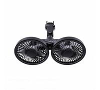 MENDUNER Ventola di Raffreddamento per Auto a Doppia Testa, Ventola Ricaricabile per Finestrino 'Auto con Doppie Ventole Regolabili a 360°, per Auto Portatile a Ventosa per (BLACK)