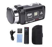 MENDUNER Videocamera 8K Videocamera da 64 MP con Touch Screen da 3", Zoom Digitale 18X, Fotocamera per WiFi con Luce LED, Funzione Webcam, Supporto Microfono Esterno per la Registrazione