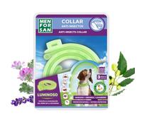 Menforsan Collare Luminescente Anti-Insetti per Cani con 3 Repellenti Naturali Margosa, Geraniol e Lavandin, Lunghezza 57 Cm, Autoregolabile