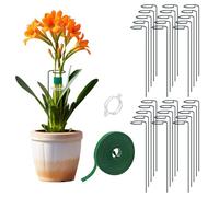 MENGBEI 30 Pali di Supporto per Piante a Stelo Singolo con 30 Clip e Fascette Autoadesive, per Pomodori, Rose e Piante Rampicanti