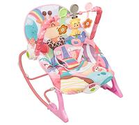 MENGDA Dondolo bambino, lettino elettrico con musica, altezza regolabile, lettino elettrico Bebe, 0-24 mesi fino a 11 kg (rosa)