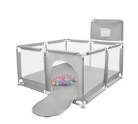 MENGDA Parco Bambino, 126X126cm Parco, Parco Bambino Modulabile, Parco Per Bambini In Età, Parco Per Bambini Per La Casa, Viene fornito con 50 palle oceaniche e quattro ventose