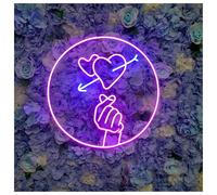 MENGE Lampada segnaletica Insegna Al Neon A Forma Di Cuore Con Luminosità Regolabile, Adatta Per Decorazioni Da Matrimonio In Studio, 48cmx48cm