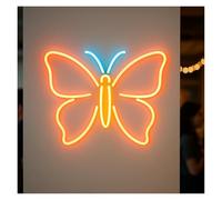 MENGE Lampada segnaletica Insegna Al Neon A Forma Di Farfalla, Adatta Per Decorazioni Murali Domestiche Con Luminosità Regolabile, 40cm(C)