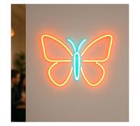 MENGE Lampada segnaletica Insegna Al Neon A Forma Di Farfalla, Adatta Per Decorazioni Murali Domestiche Con Luminosità Regolabile, 40cm(UN)