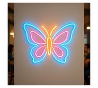 MENGE Lampada segnaletica Insegna Al Neon A Forma Di Farfalla, Adatta Per Decorazioni Murali Domestiche Con Luminosità Regolabile, 40cm(D)
