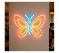 MENGE Lampada segnaletica Insegna Al Neon A Forma Di Farfalla, Adatta Per Decorazioni Murali Domestiche Con Luminosità Regolabile, 40cm(B)