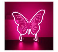 MENGE Lampada segnaletica Insegna Al Neon A Forma Di Farfalla, Incisione 3D Luce Dimmerabile Per Camera Da Letto Attività Commerciale Salone Club Feste Casa Decorazione 33cmx35cm