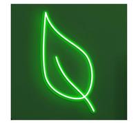 MENGE Lampada segnaletica Insegna Al Neon A Forma Di Foglia Fatta A Mano, Adatta Per L'arredamento Negozi Piante Con Luminosità Regolabile Da 30cm(Orange,Blue,Green,Silver,Black)