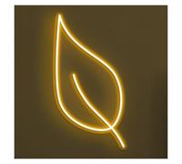 MENGE Lampada segnaletica Insegna Al Neon A Forma Di Foglia Fatta A Mano, Adatta Per L'arredamento Negozi Piante Con Luminosità Regolabile Da 30cm(Orange,Blue,Green,Silver,Black)