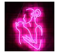 MENGE Lampada segnaletica Insegna Al Neon A Forma Di Gatto, Animale, Donna, Signora, Luce LED Dimmerabile Per La Stanza Degli Animali Domestici, Decorazione Da Parete 40.5cmx29cm