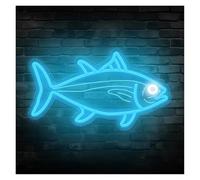 MENGE Lampada segnaletica Insegna Al Neon A Forma Di Pesce A Forma Di Tonno Luce Luminosità Regolabile Per Ristorante Negozio Camera Da Letto Decorazione Da Parete 43cmx24.5cm