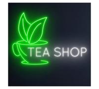 MENGE Lampada segnaletica Insegna Al Neon A LED Tea Shopcon Scritta Bere Bevande, Decorazione Da Parete Per La Stanza, Vetrina, Ingresso Aziendale, 50cm