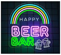 MENGE Lampada segnaletica Insegna Al Neon Arcobaleno Per Birreria, Decorazione Da Parete Pub, Caverna Uomini, Feste, Club 42x44.5cm