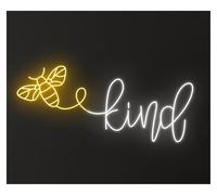 MENGE Lampada segnaletica Insegna Al Neon Bee Kind, Decorazione Da Parete Per Cameretta Dei Bambini, Per Bar, Taverna, Camera Letto, Hotel, Negozio, Garage, Giochi, Feste, 50cm