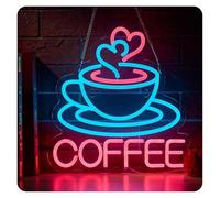MENGE Lampada segnaletica Insegna Al Neon Coffee Per Attività Commerciali, Luce Dimmerabile Alimentata Tramite USB, Per Bar, Ristoranti, Club, Decorazioni Per Feste, 38x29cm