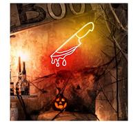 MENGE Lampada segnaletica Insegna Al Neon Con Coltello E Sangue Con Luminosità Regolabile, Adatta Per Decorazioni Festive, 40cmx47cm(UN)