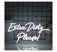 MENGE Lampada segnaletica Insegna Al Neon Con Scritta Extra Dirty Please Luce LED Dimmerabile Per La Decorazione Da Parete Di Casa, Cucina, Bagno, Lampada USB 42.5cmx21.4cm